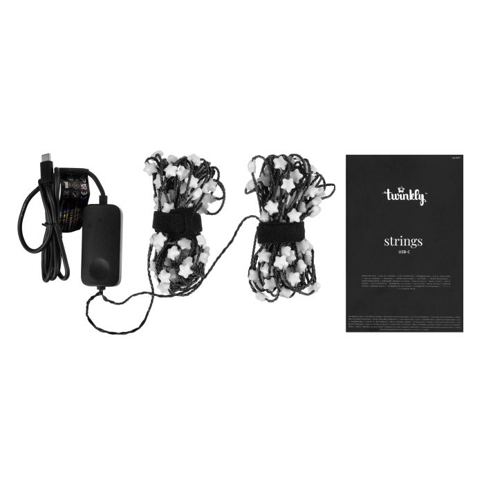 Гірлянда Smart LED Twinkly Strings Star RGB 200 IP20 12м USB-C кабель зелений