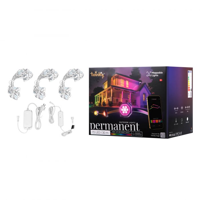 Гірлянда Smart LED Twinkly Permanent Light RGB72 IP65 кабель білий