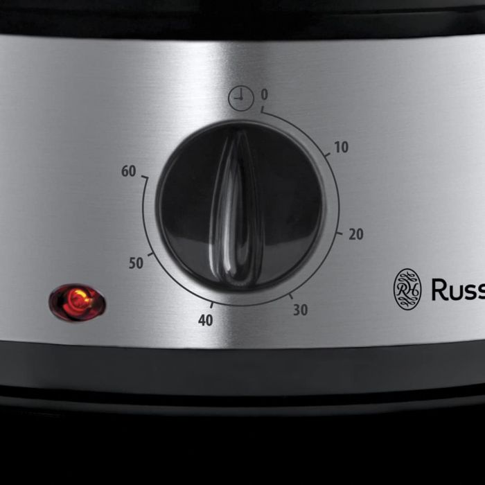 Пароварка Russell Hobbs Cook&Home 800Вт, чаша-3/3/3л, резервуар для води -1л, механічне керування, 3 яруси, метал/пластик, чорний