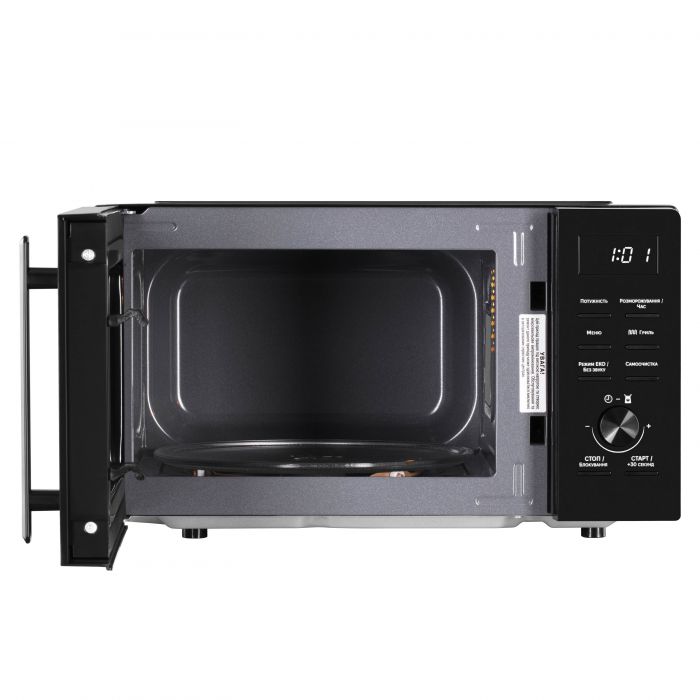 Мікрохвильова піч ARDESTO, 20л, електр.керув., 800Вт, гриль, дисплей, відкр.ручкою, чорний