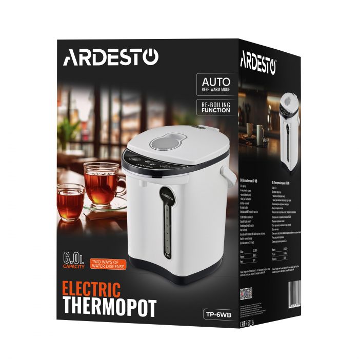 Термопот Ardesto 6л, пластик,  сіро-чорний
