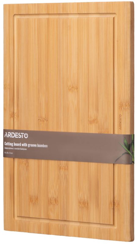 Дошка кухонна з жолобом Ardesto Midori, 40х28х1.5см, бамбук