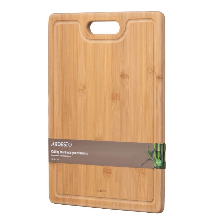 Дошка кухонна з жолобом Ardesto Midori, 40х30х1.5см, бамбук