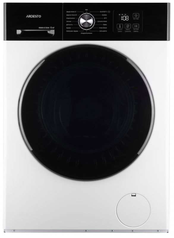 Пральна машина ARDESTO фронтальна Black Mars, 6кг, 1200, А+++, 46.5см, дисплей, інвертор, білий