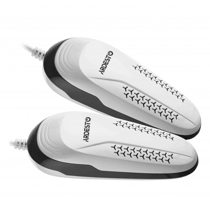 Сушарка для взуття електрична Ardesto, потужність 10Вт, функція озонування, білий+сірий