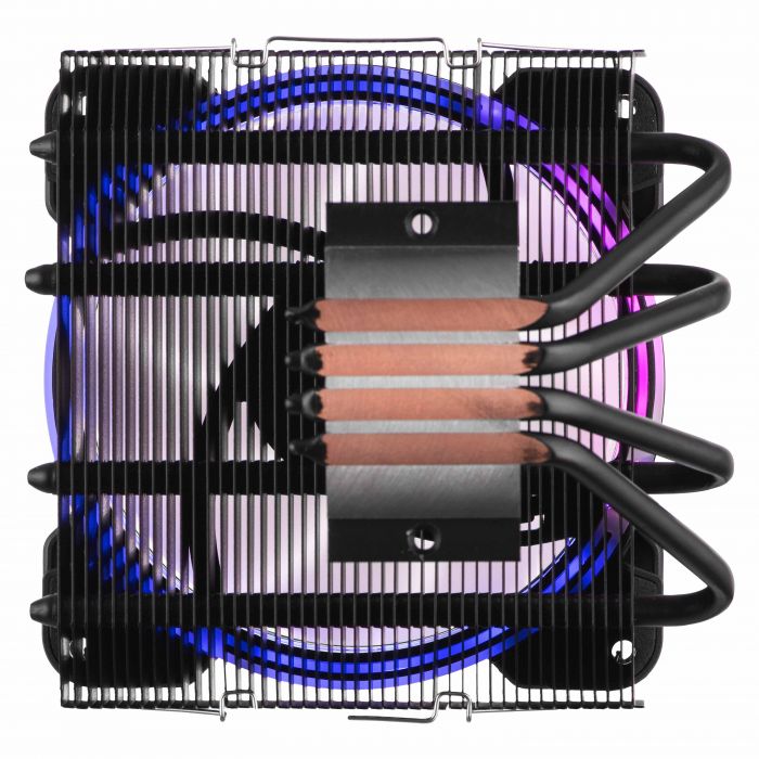 Процесорний кулер 2E GAMING Air Cool AC120T4-ARGB, LGA1700, 1200, 115x, 1366, AM5, AM4, AM3, AM3+, 4pin PWM, 3pin +5VARGB, TDP 130W
