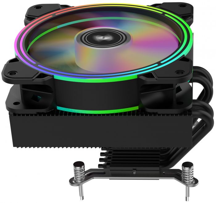 Процесорний кулер 2E GAMING Air Cool AC120T4-ARGB, LGA1700, 1200, 115x, 1366, AM5, AM4, AM3, AM3+, 4pin PWM, 3pin +5VARGB, TDP 130W