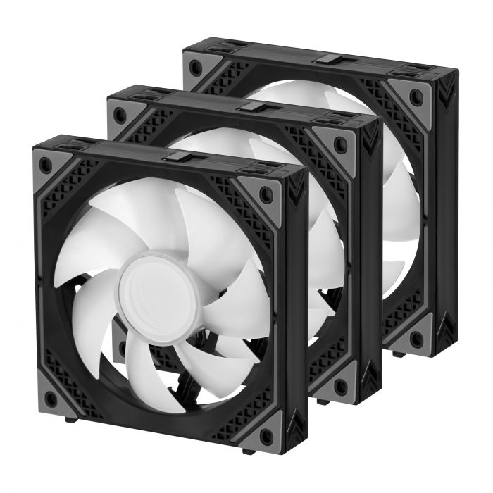 Корпусний вентилятор 2E GAMING Air Cool Magic Mirror ACF120MB-ARGB, 3x120мм, 2000rpm, 4pin PWM +5VARGB, 20.5dBa, чорний
