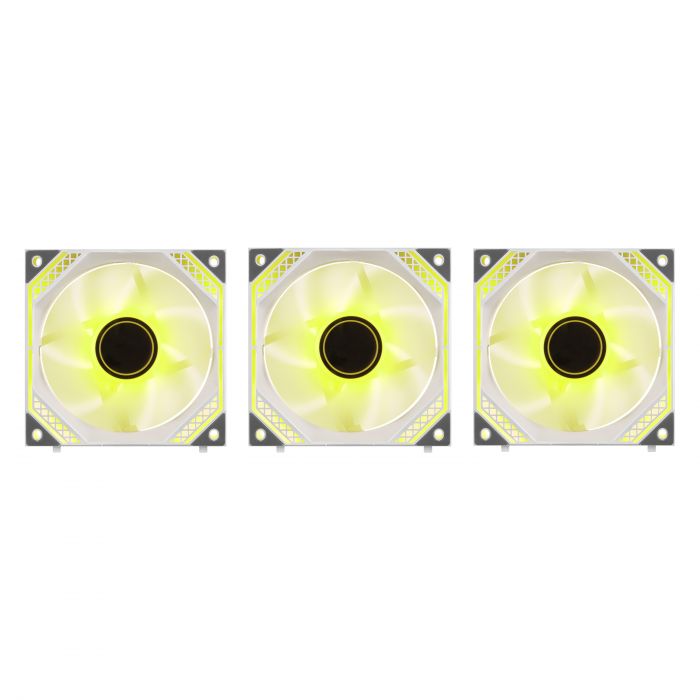 Корпусні вентилятори 2E GAMING Air Cool Magic Mirror ACF120MW-ARGB, 3x120мм, 2000rpm, 4pin PWM +5VARGB, 20.5dBa, білий
