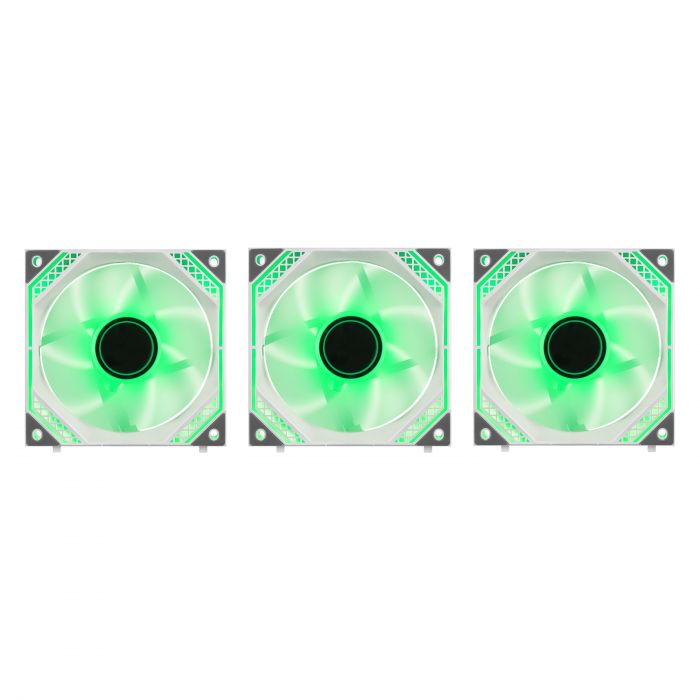 Корпусні вентилятори 2E GAMING Air Cool Magic Mirror ACF120MW-ARGB, 3x120мм, 2000rpm, 4pin PWM +5VARGB, 20.5dBa, білий