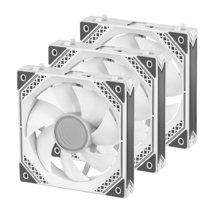 Корпусні вентилятори 2E GAMING Air Cool Magic Mirror ACF120MW-ARGB, 3x120мм, 2000rpm, 4pin PWM +5VARGB, 20.5dBa, білий