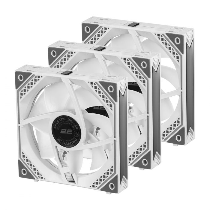Корпусні вентилятори 2E GAMING Air Cool Magic Mirror ACF120MW-ARGB, 3x120мм, 2000rpm, 4pin PWM +5VARGB, 20.5dBa, білий