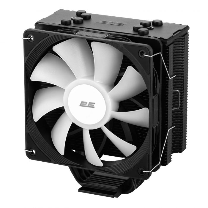 Процесорний кулер 2E GAMING Air Cool ACN120B-ARGB, LGA1700, 1200, 115x, 1366, AM5, AM4, AM3, AM3+, 4pin PWM, 3pin +5VARGB, TDP 180W