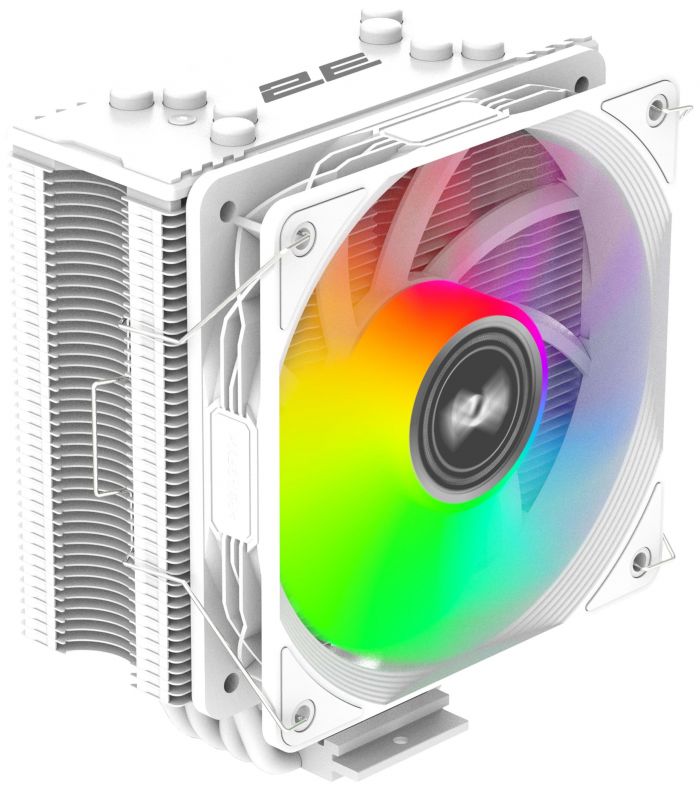 Процесорний кулер 2E GAMING Air Cool ACN120W-ARGB, LGA1700, 1200, 115x, 1366, AM5, AM4, AM3, AM3+, AM2 ,AM2+, FM2, FM1 4pin PWM, 3pin +5VARGB, TDP 180W
