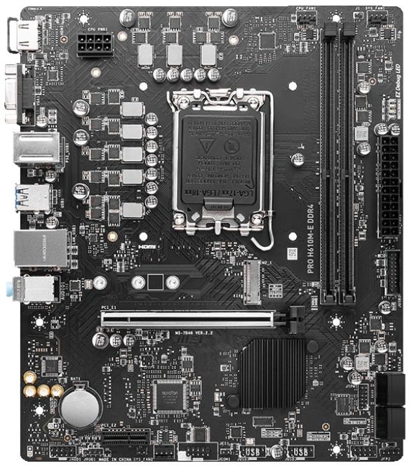 Материнcька плата MSI PRO H610M-E DDR4 s1700 H610 2xDDR4 M.2 HDMI DSub mATX