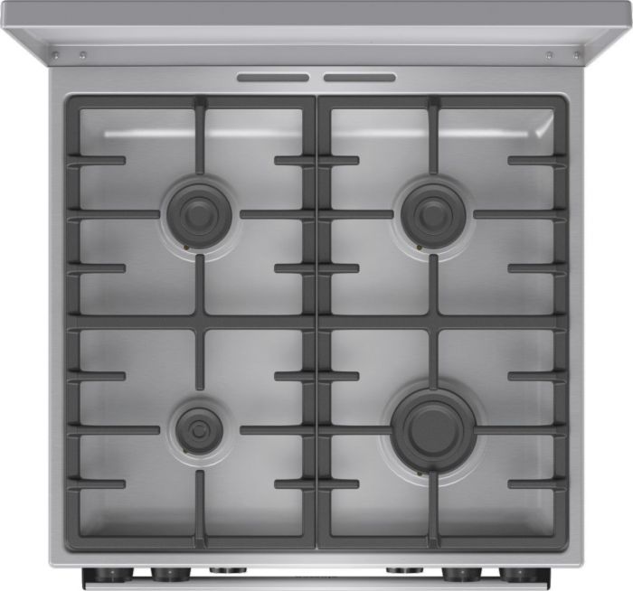 Плита Gorenje комбінована, 71л, 60x60см, дисплей, чавун,з кришкою, програматор IconLed,нерж