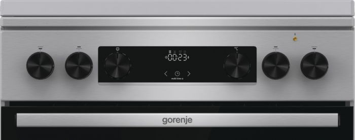 Плита Gorenje комбінована, 71л, 60x60см, дисплей, чавун,з кришкою, програматор IconLed,нерж