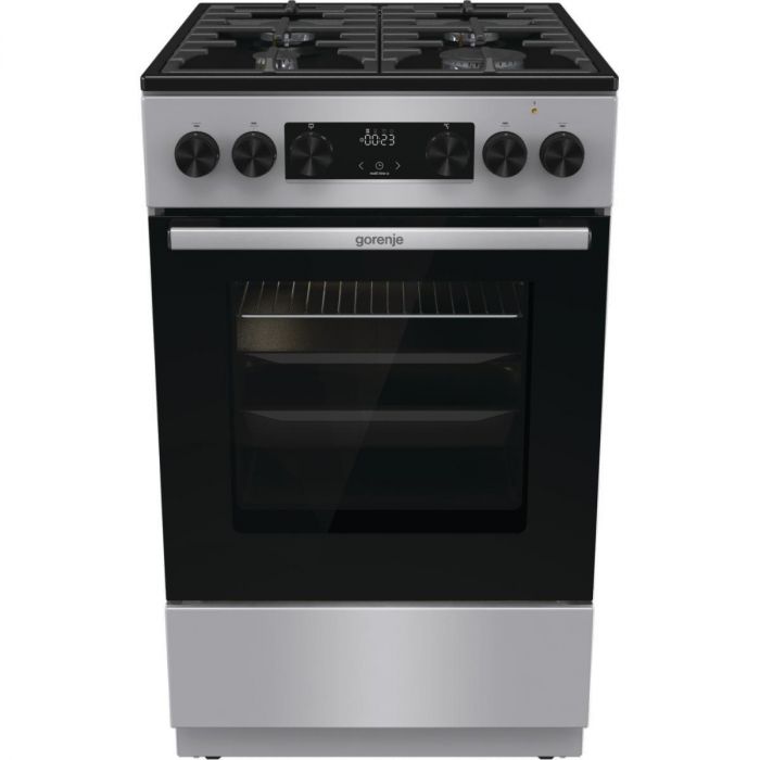 Плита Gorenje комбінована, 70л, 50x60см, дисплей, чавун, нерж