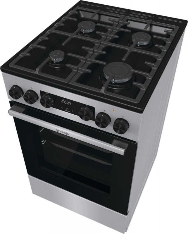 Плита Gorenje комбінована, 70л, 50x60см, дисплей, чавун, нерж