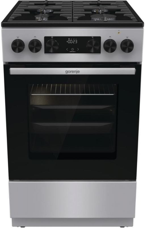 Плита Gorenje комбінована, 70л, 50x60см, дисплей, чавун, нерж