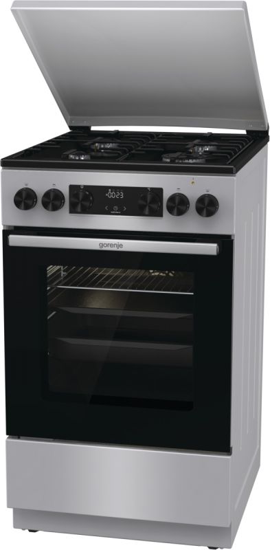 Плита Gorenje комбінована, 70л, 50x60см, дисплей, IconLed, емальовані, нерж
