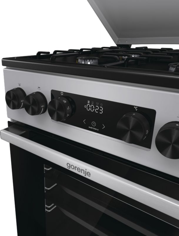 Плита Gorenje комбінована, 70л, 50x60см, дисплей, IconLed, емальовані, нерж