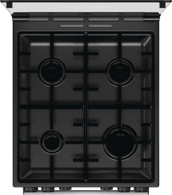 Плита Gorenje комбінована, 70л, 50x60см, дисплей, емальовані реш, програматор IconLed, кришка-скло, сріблястий