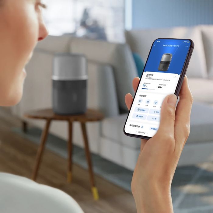 Зволожувач повітря Philips традиційне зволоження Series 5001, 56м2, 4.5л, 400мл/г, електр. кер-ння, режим сну, нічник, темно-синій