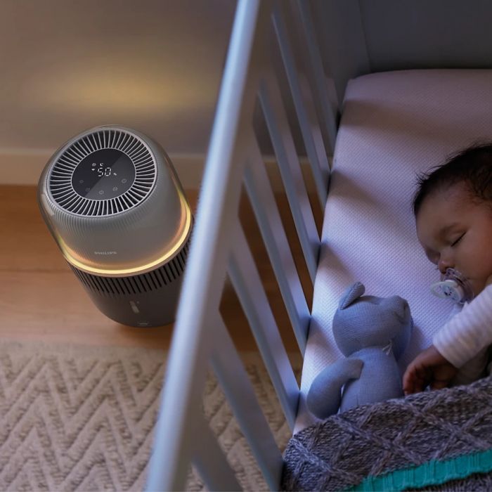 Зволожувач повітря Philips традиційне зволоження Series 5001, 56м2, 4.5л, 400мл/г, електр. кер-ння, режим сну, нічник, темно-синій