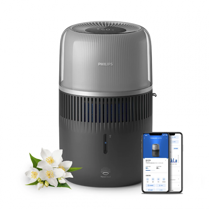 Зволожувач повітря Philips традиційне зволоження Series 5001, 56м2, 4.5л, 400мл/г, електр. кер-ння, режим сну, нічник, темно-синій
