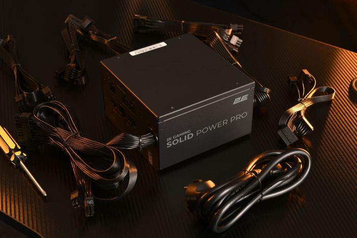 Блок живлення 2E GAMING Solid Power Pro ATX3.1 GEN5.0  (850W), >85%, 80+ Bronze, 120мм, 1xMB 24pin(20+4), 2xCPU 8pin(4+4), 3xMolex, 6xSATA, 4xPCIe 8pin(6+2), 1xPCIe GEN5 16pin, Semi Modular