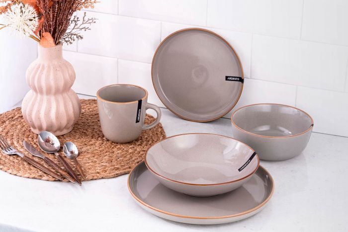 Тарілка обідня ARDESTO Apulia, 26.6см, кераміка, сірий