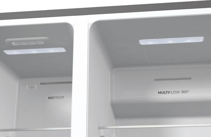 Холодильник SBS Gorenje, 179х70х92см, 2 двері, 376(190)л, А++, NF+, Інв., Зона св-ті, диспенсер, генератор льоду, Зовн. Диспл, нерж