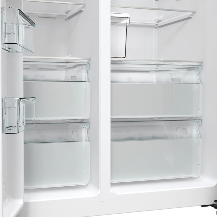 Холодильник SBS Gorenje, 179х70х92см, 2 двері, 376(190)л, А++, NF+, Інв., Зона св-ті, диспенсер, генератор льоду, Зовн. Диспл, нерж