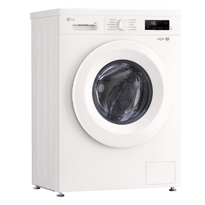 Пральна машина LG фронтальна, 6кг, 1200, A+++, 44см, дисплей, пара, інвертор, білий