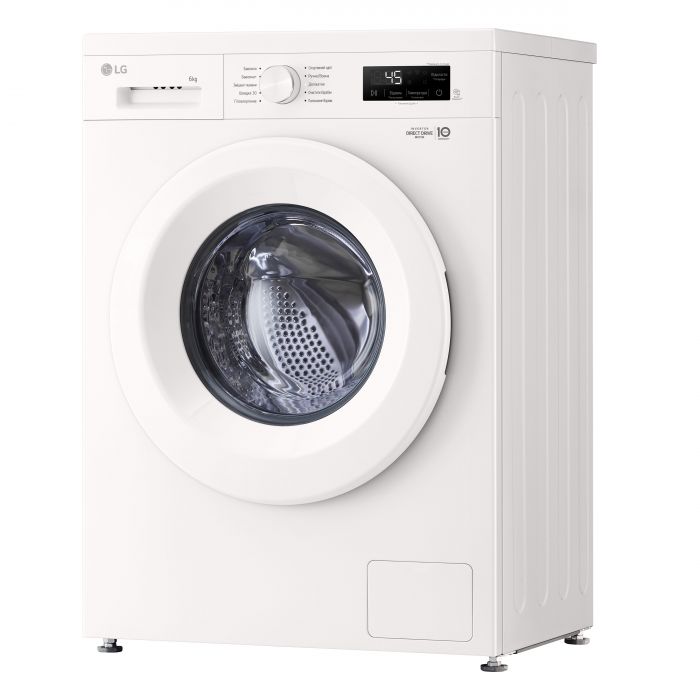 Пральна машина LG фронтальна, 6кг, 1200, A+++, 44см, дисплей, пара, інвертор, білий
