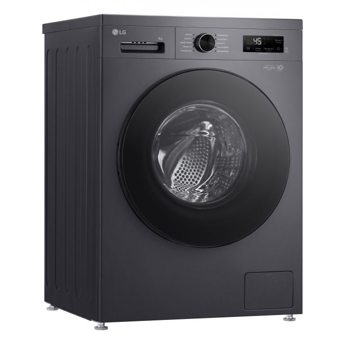 Пральна машина LG фронтальна, 9кг, 1200, A+++, 55см, дисплей, пара, інвертор, чорний