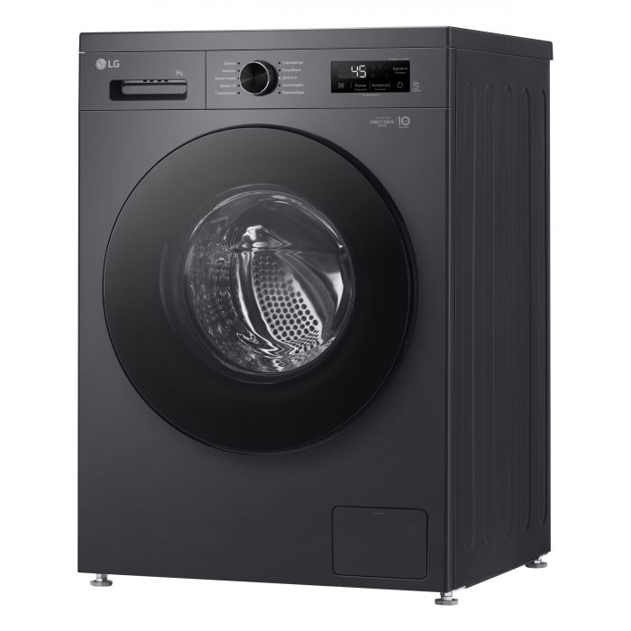 Пральна машина LG фронтальна, 9кг, 1200, A+++, 55см, дисплей, пара, інвертор, чорний