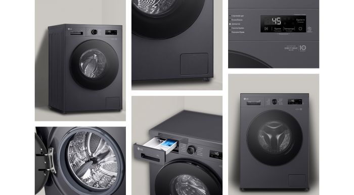 Пральна машина LG фронтальна, 9кг, 1200, A+++, 55см, дисплей, пара, інвертор, чорний