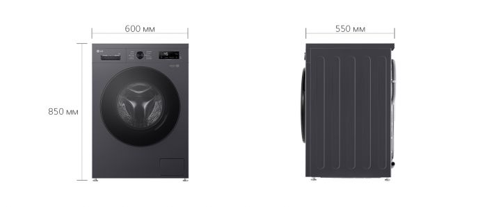 Пральна машина LG фронтальна, 9кг, 1200, A+++, 55см, дисплей, пара, інвертор, чорний