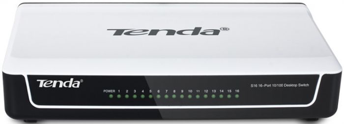 Комутатор TENDA S16 16xFE, Некерований