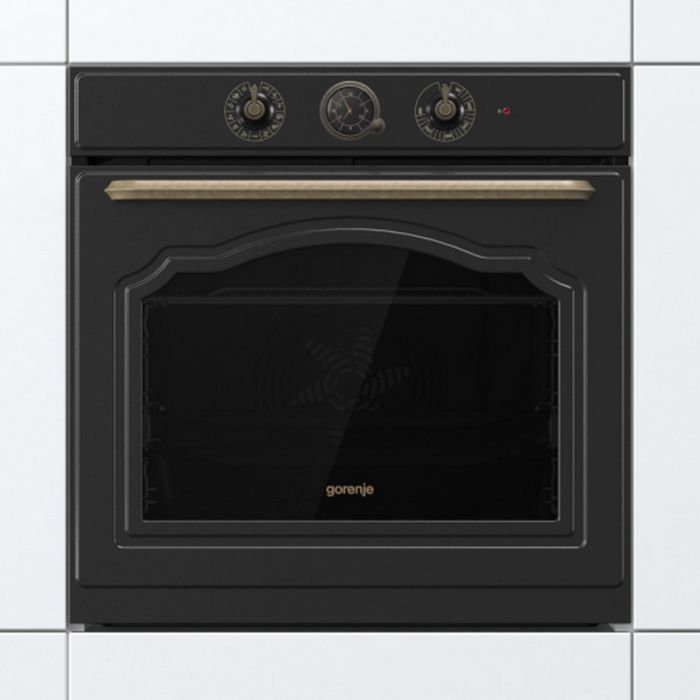 Духова шафа Gorenje електрична, 77л, A+, пара, дисплей, чорний матовий