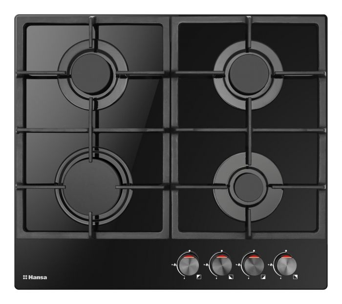 Комплект Hansa (духовка електрична + поверхня газова на склі), чорний