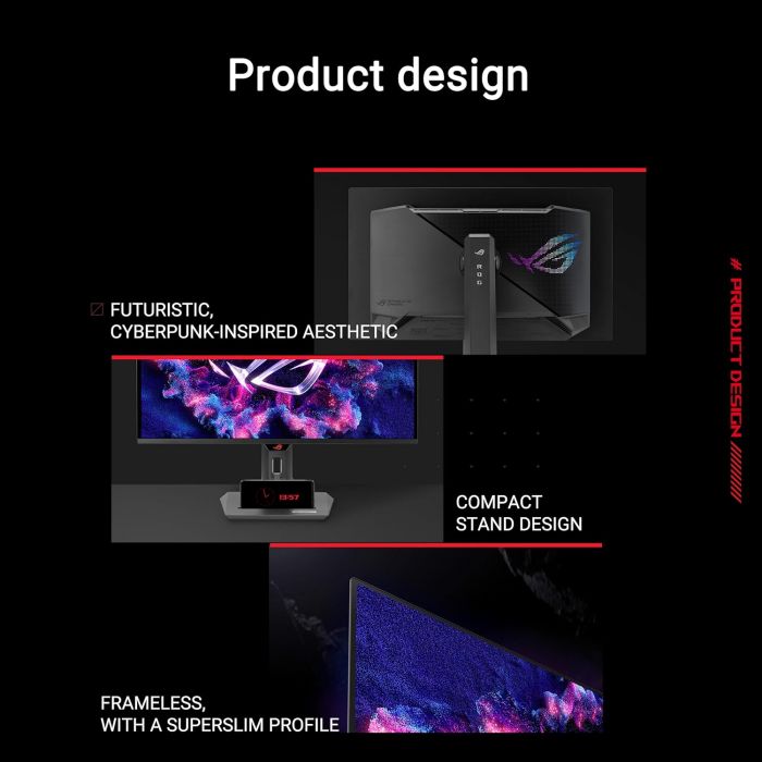 Монітор Asus 26.5" ROG Strix XG27ACDNG 2xHDMI, DP, USB-C, 3xUSB, OLED, 2560x1440, 360Hz, 0.03ms, DCI-P3 99%, G-SYNC, FreeSync, Pivot, HDR400
