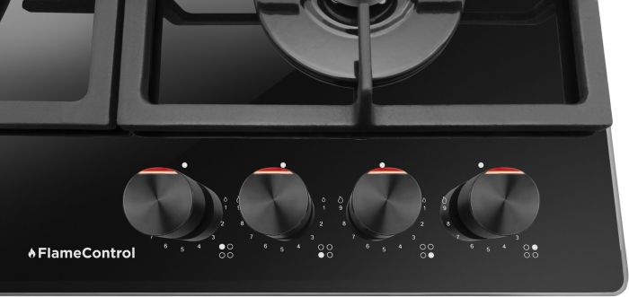 Варильна поверхня Hansa газова на склі, 59см, чавун, чорний