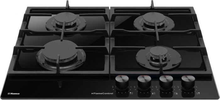 Варильна поверхня Hansa газова на склі, 59см, чавун, чорний