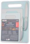 Набір кухонних дошок і ножів Ardesto Gemini Gourmet, 5 предметів, 25x17.6см, 28.8x19.6см, 35.2x24.8см, 8.9см, 12.7см, пластик, нержавіюча сталь