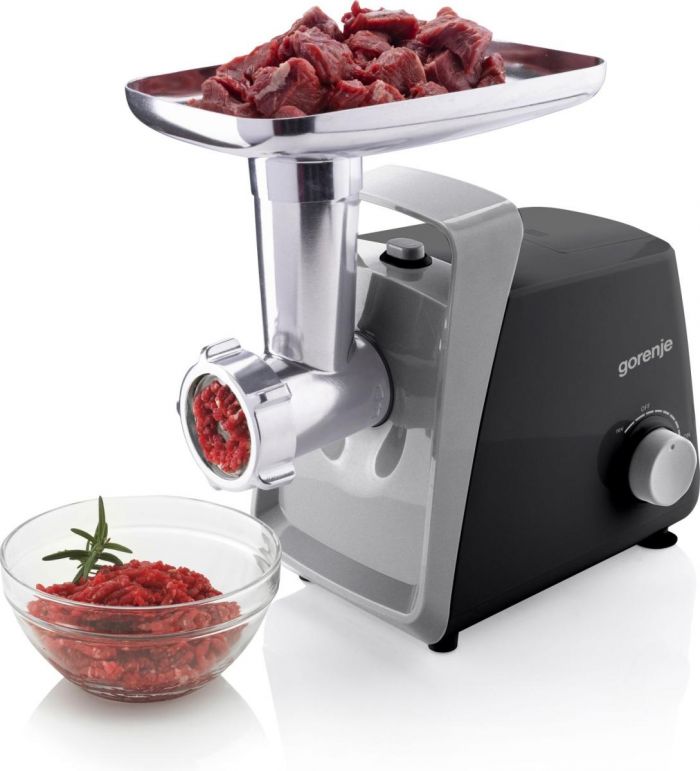 М'ясорубка Gorenje, 1600Вт, 2,2кг/хв, 2 решітки, пластик+метал, чорний