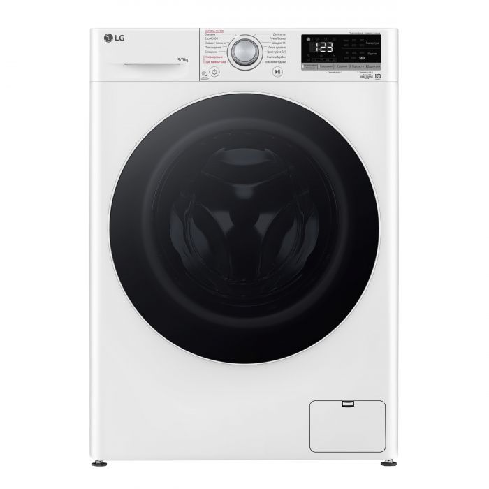 Прально-сушильна машина LG фронтальна, 9(5)кг, 1200, А, 48см, дисплей, пара, інвертор, білий