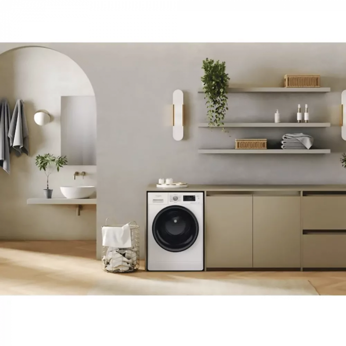 Прально-сушильна машина Whirlpool фронтальна, 8(6)кг, 1400, A, 60см, дисплей, пара, інвертор, білий